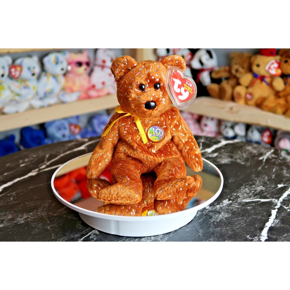 TY Beanie Baby - Decade the Bear (Brown Version) | MWMT | Vintage | Rare